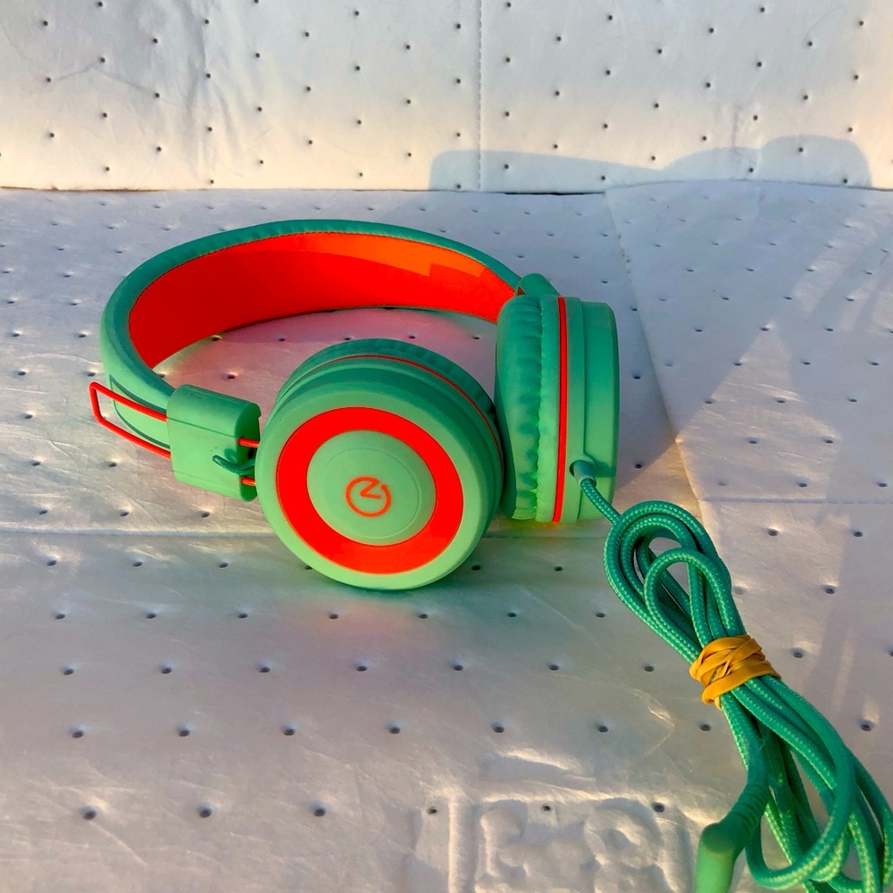 Noot products Kids mint Headphones K11 Foldable Stereo Tangle-Free 5ft cord